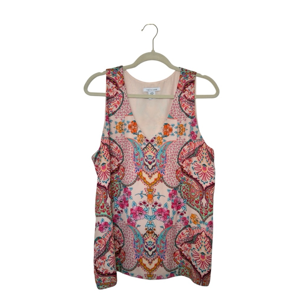 Tabitha Webb XL Paisley Boho Indie Cottagecore Multicolor Sleeveless Blouse